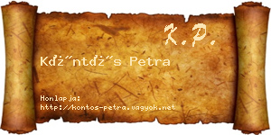 Köntös Petra névjegykártya